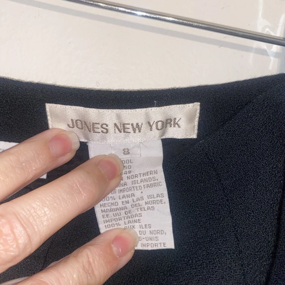 Vintage‎ Jones New York Black Wool Skirt 90s Button Front Union Made Size 6/8